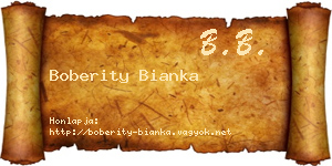 Boberity Bianka névjegykártya